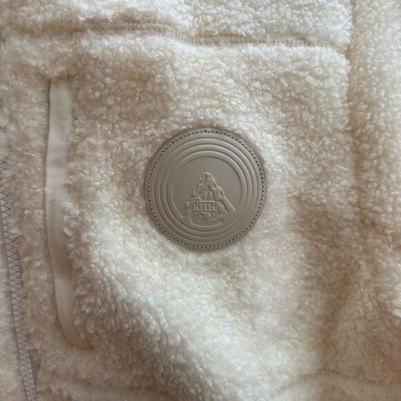 Kith Pinehurst Bonded Sherpa Full Zip jacket cream mens XS NWOT - Picture 3 of 7